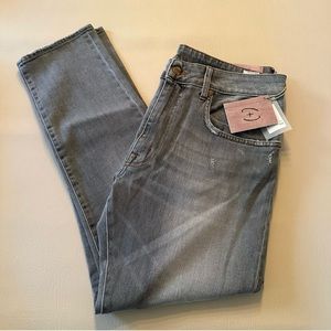 🔵 (+) People Distressed Gray Jeans NWT